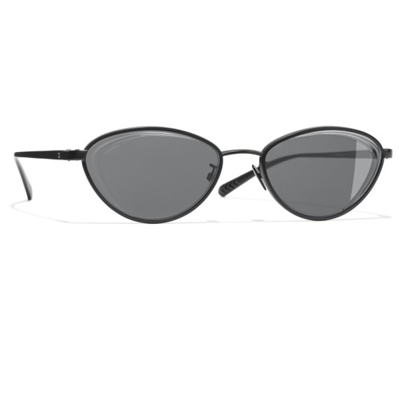 Chanel CH4255 Cat Eye/Oval Sunglasses Matte Black - Picture 7 of 8